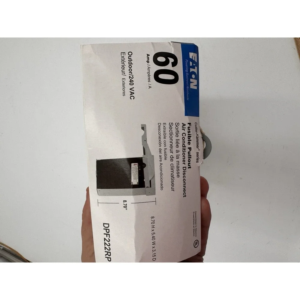 EATON 60 Amp‎ Fusible Pullout AIR CONDITIONer DISCONNECT Outdoor/240 VAC UL